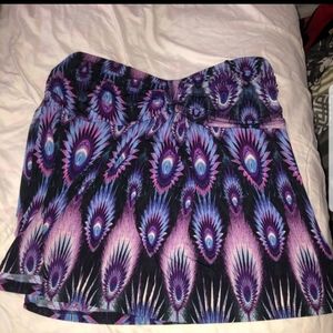 Peacock print Tube Top